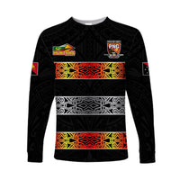 The Hunters PNG Long Sleeve Shirt Papua New Guinea Hunters Rugby LT13 Unisex Black - Polynesian Pride