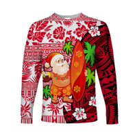 (Custom Personalised) Mele Kalikimaka Long Sleeve Shirt Christmas Hawaii with Santa Claus LT13 - Polynesian Pride