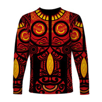Marquesas Islands Long Sleeve Shirt Marquesan Tattoo Original Style - Red LT8 - Polynesian Pride