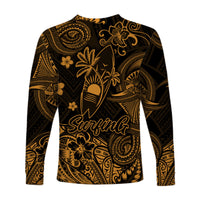 Hawaii Surfing Polynesian Long Sleeve Shirt Unique Style - Gold LT8 - Polynesian Pride