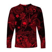 Hawaii Surfing Polynesian Long Sleeve Shirt Unique Style - Red LT8 - Polynesian Pride