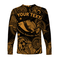 (Custom Personalised) Hawaii State Fish: Humuhumu Nukunuku Apua'a Polynesian Long Sleeve Shirt Unique Style - Gold LT8 - Polynesian Pride