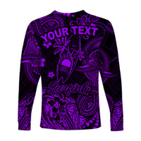 (Custom Personalised) Hawaii Surfing Polynesian Long Sleeve Shirt Unique Style - Purple LT8 - Polynesian Pride