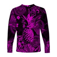 Hawaii Pineapple Polynesian Long Sleeve Shirt Unique Style - Pink LT8 - Polynesian Pride