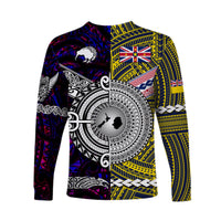 New Zealand Maori Aotearoa And Niue Together Long Sleeve Shirts - Purple LT8 - Polynesian Pride