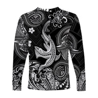 Hawaii Angry Shark Polynesian Long Sleeve Shirt Unique Style - Black LT8 - Polynesian Pride