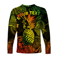 (Custom Personalised) Hawaii Pineapple Polynesian Long Sleeve Shirt Unique Style - Reggae LT8 - Polynesian Pride