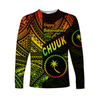 (Custom Personalised) FSM Chuuk Long Sleeve Shirts Happy Independence Day Original Vibes - Reggae LT8 - Polynesian Pride