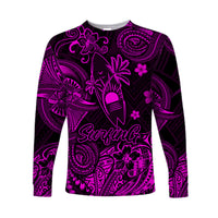 (Custom Personalised) Hawaii Surfing Polynesian Long Sleeve Shirt Unique Style - Pink LT8 - Polynesian Pride