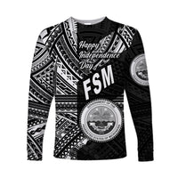 (Custom Personalised) Federated States of Micronesia Long Sleeve Shirt FSM Happy Independence Day Original Vibes - Black LT8 - Polynesian Pride