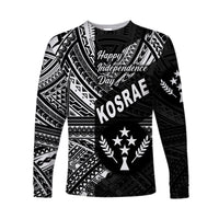 FSM Kosrae Long Sleeve Shirts Happy Independence Day Original Vibes - Black LT8 - Polynesian Pride