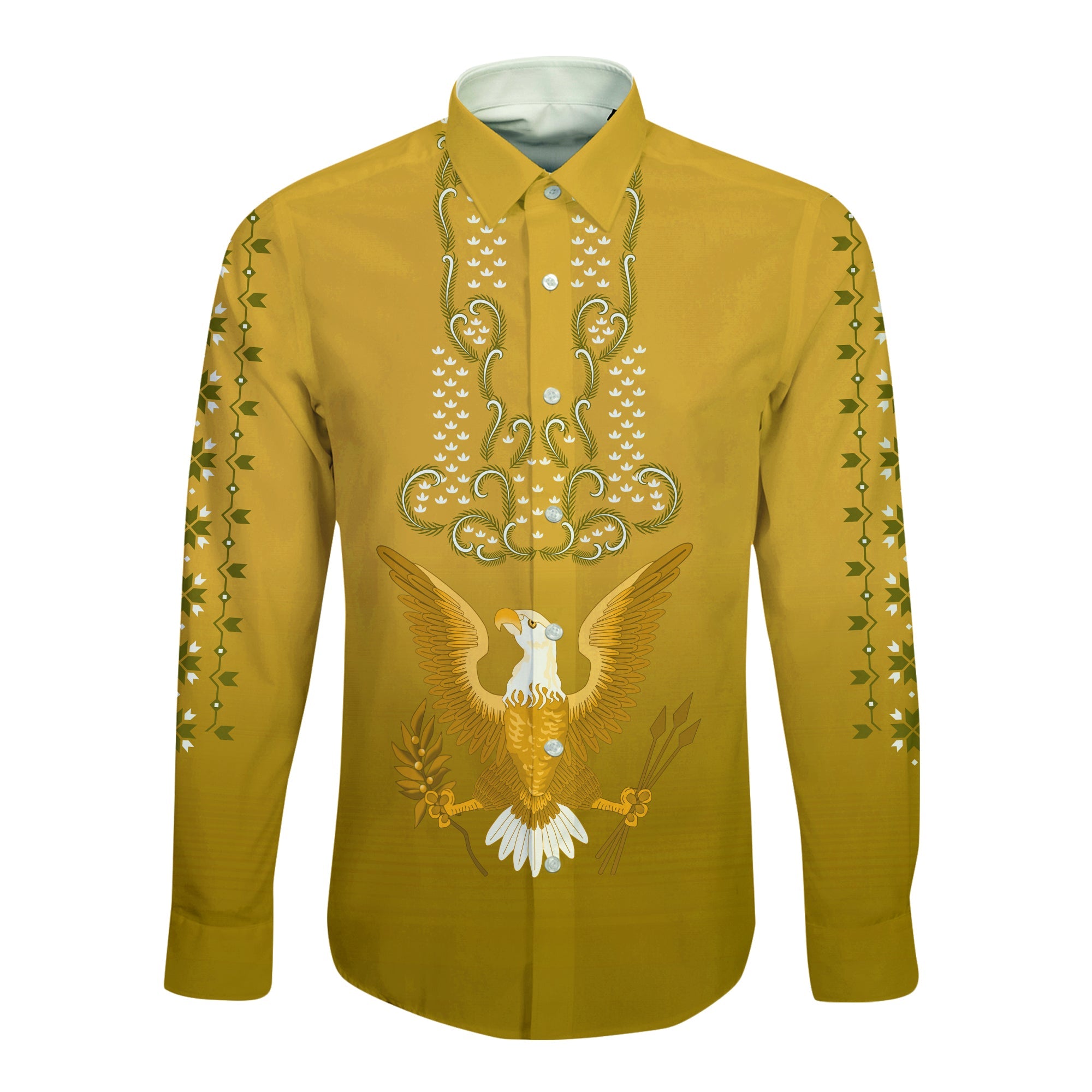 Philippines Long Sleeve Button Shirt Sun Filipino Gold Barong LT13 Unisex Gold - Polynesian Pride