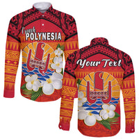 (Custom Personalised) French Polynesia Long Sleeve Button Shirt Happy Internal Autonomy Day Special Version LT14 Unisex Red - Polynesian Pride