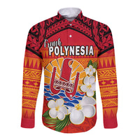 French Polynesia Long Sleeve Button Shirt Happy Internal Autonomy Day Special Version LT14 Unisex Red - Polynesian Pride