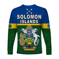 Solomon Islands National Day Long Sleeve Shirt Independence Day Tapa Pattern LT13 - Polynesian Pride