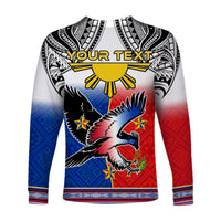 Custom Personalised Philippines Long Sleeve Shirt Polynesian Filipino Pattern With Eagle LT14 - Polynesian Pride
