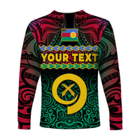 (Custom Personalised) Shefa Province Long Sleeve Shirt Vanuatu Pig Tusk Polynesian Flag Style LT14 - Polynesian Pride