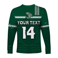 (Custom Text And Number) Hawaii Football Long Sleeve Shirt Kakau Rainbow Warriors Helmet Go Bows LT14 - Polynesian Pride