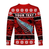 (Custom Personalised) New Zealand Christmas Long Sleeve Shirt Paua Shell Silver Fern Meri Kirihimete LT14 - Polynesian Pride