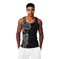 New Zealand Maori Men Tank Top Ta Moko Tattoo - White LT9 - Polynesian Pride