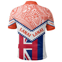 Hawaii Flag Lanai Polo Shirt Orange Mit Style - Polynesian Pride