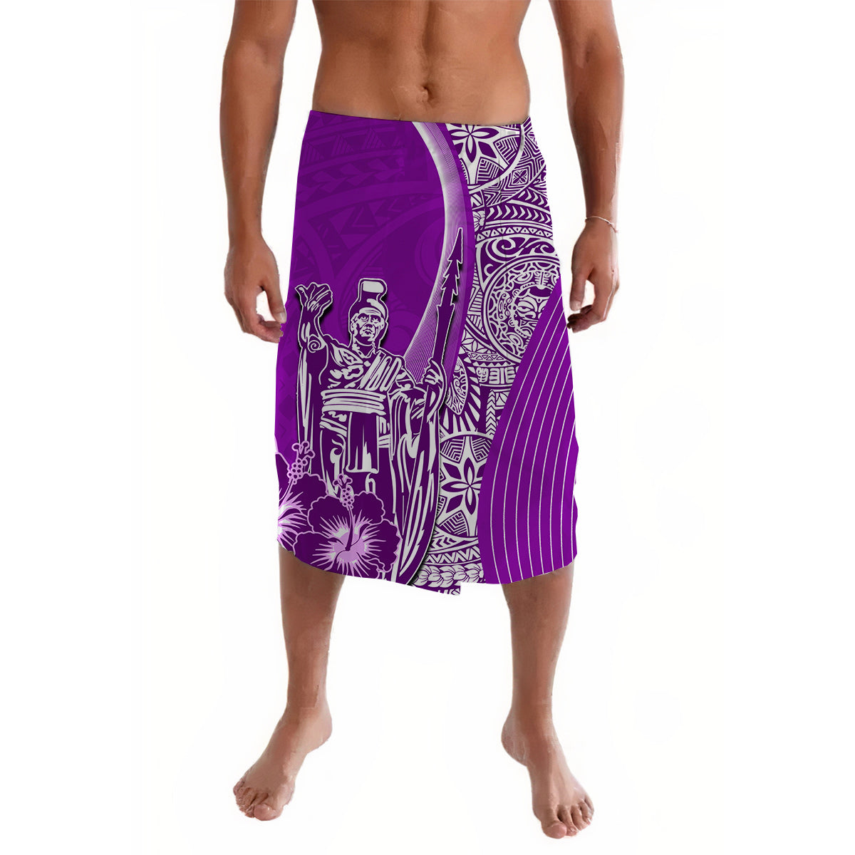 Hawaiian King Kamehameha Lavalava Vibe Purple Style LT6 Lavalava Purple - Polynesian Pride