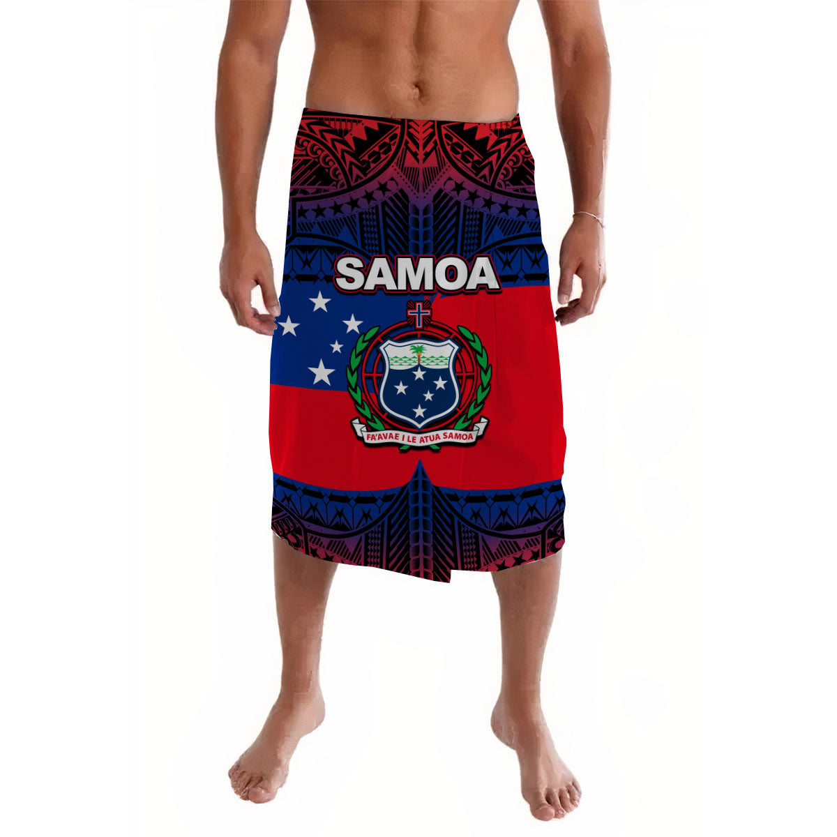 Samoa Lavalava Mix Flag LT6 Lavalava Blue - Polynesian Pride