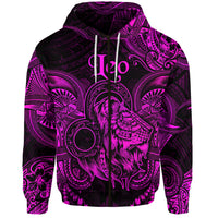 Custom Leo Zodiac Polynesian Zip Hoodie Unique Style Pink LT8 - Polynesian Pride