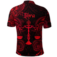 Libra Zodiac Polynesian Polo Shirt Unique Style Red LT8 - Polynesian Pride