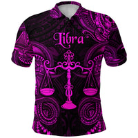 Libra Zodiac Polynesian Polo Shirt Unique Style Pink LT8 - Polynesian Pride