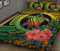 Polynesian Turtle Quilt Bed Set Circle Turtle Hibiscus Reggae LT9 - Polynesian Pride