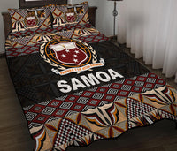 Samoa Quilt Bed Set Siapo Patterns LT6 Black - Polynesian Pride
