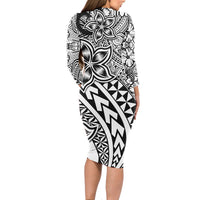 Traditional Polynesian Tribal Tattoo Retro Long Sleeves Dress Black LT9 - Polynesian Pride