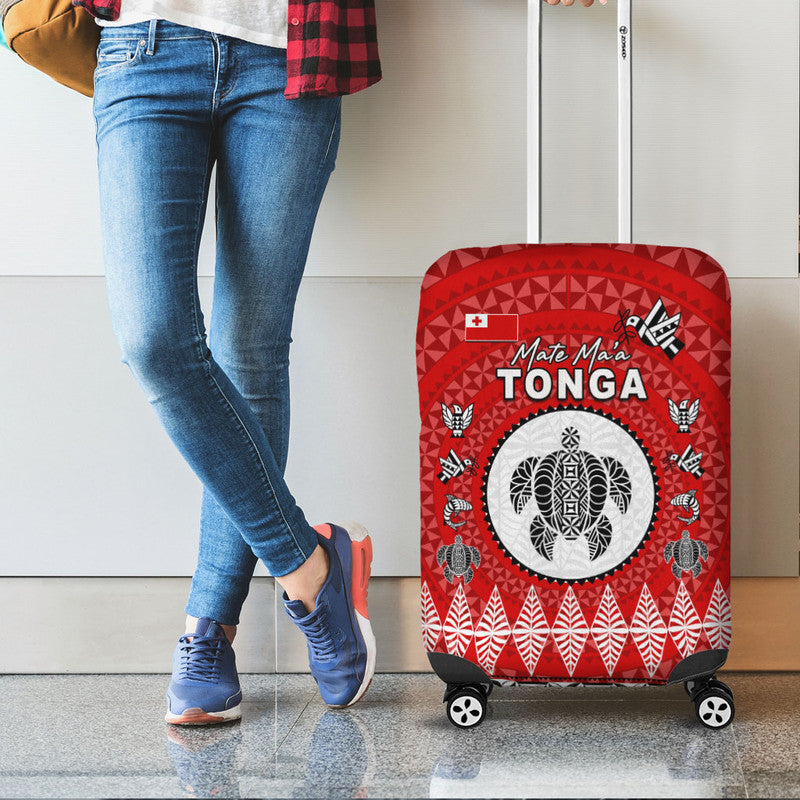 Mate Ma'a Tonga Ngatu Fonu Rugby Luggage Cover LT6 Red - Polynesian Pride