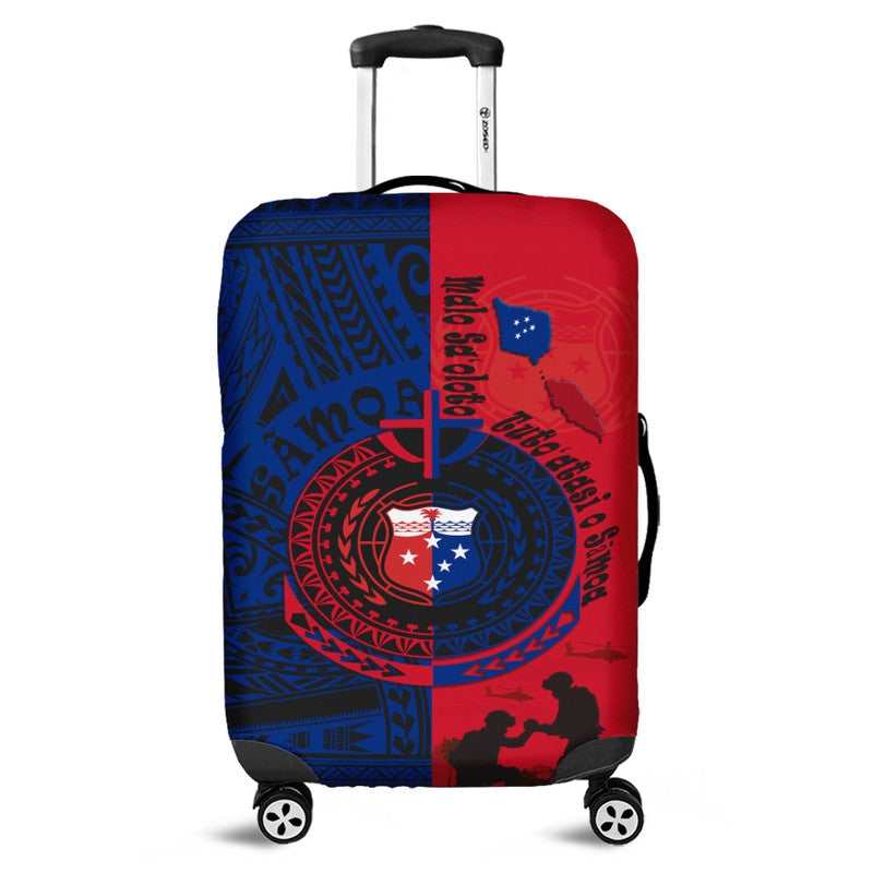 Samoa Independence Day Quotes Luggage Cover Military Polynesian Pattern LT9 - Polynesian Pride
