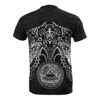 American Samoa T Shirt American Samoan Seal White Turtle Manta Ray - Polynesian Pride