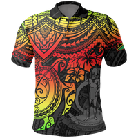 Vanuatu Polo Shirt Vanuatuan Flag Coat Of Arms Reggae Turtle Hibiscus Unisex RED - Polynesian Pride