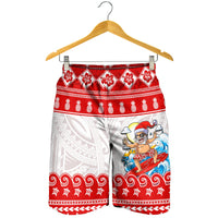 Hawaii Christmas Men Shorts Surfing Santa Mele Kalikimaka Polynesian LT14 - Polynesian Pride