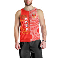 (Custom Text And Number) Kolisi Tonga High School Men Tank Top Class Of Year Tongan Ngatu Pattern LT14 - Polynesian Pride
