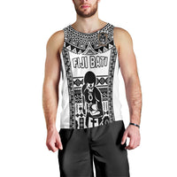 Custom Text And Number Fiji Rugby Men Tank Top Pacific The Bati Black Fijian Tapa LT14 - Polynesian Pride