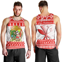Hawaii Christmas Men Tank Top Kanaka Polynesian Santa Claus Mele Kalikimaka LT14 Red - Polynesian Pride