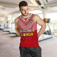 (Custom Text and Number) Tonga Rugby MMT Men Tank Top Ngatu Mate Maa Tonga Special LT13 - Polynesian Pride