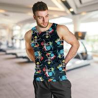 Hawaii Skeleton Surf Men Tank Top Halloween Hawaiian Tribal LT13 Black - Polynesian Pride