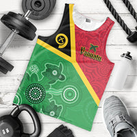 (Custom Personalised) Vanuatu Men Tank Top Aboriginal Turtle Mix Sand Drawing LT13 - Polynesian Pride