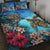 Hawaii Turtle Hibiscus Sea Quilt Bed Set - Ocean Of Love - AH Black - Polynesian Pride