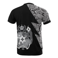 Tonga All Over T Shirt Tongan Coat of Arms Polynesian Pattern Flash - Polynesian Pride