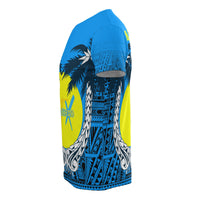 Polynesian Custom All Over T Shirt Adachi Coconut Tree - Polynesian Pride