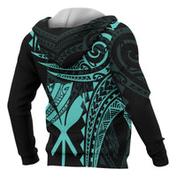 Hawaii Polynesian Hoodie Blue Tribal Pattern - Polynesian Pride