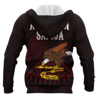 American Samoa Polynesian All Over Zip up Hoodie Red Eagle - Polynesian Pride