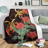 (Personalized) Hawaii Turtle Lehua Flower Polynesian Premium Blanket - Lehua Style - AH - Polynesian Pride